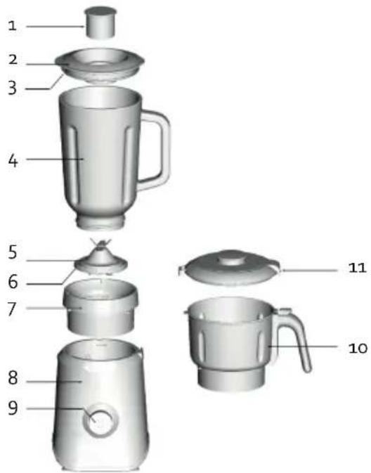 DOMO DO1040BL - PARTS - 1