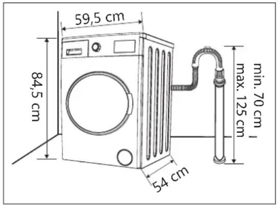 DOMO DO95101WM - AANSLUITEN VAN DE AFVOERSLANG - 1