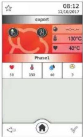 08:12 12/10/2017 expert 130°C 40°C Phasel 30 150 40 3