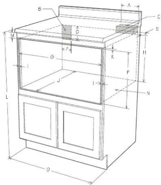 Fulgor Milano F7DMW24S2 - Montage standard et mesures - 1