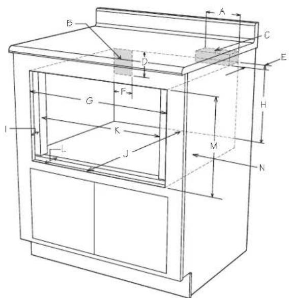 Fulgor Milano F7DMW24S2 - Flush Mount and Measurements - 1