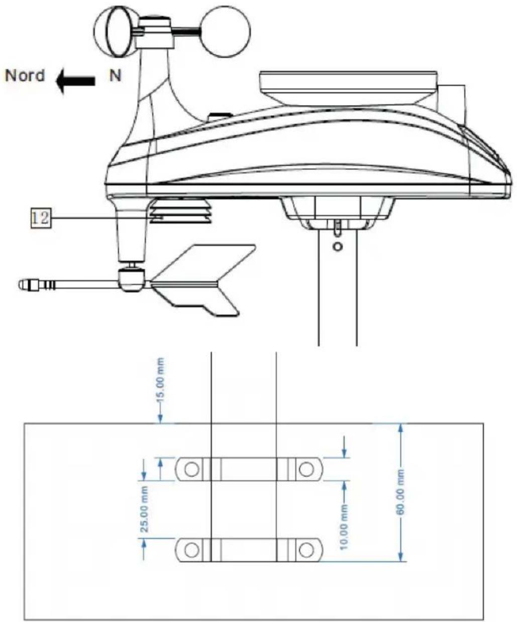 Nord 12 N 15.00 mm 25.00 mm 10.00 mm 60.00 mm
