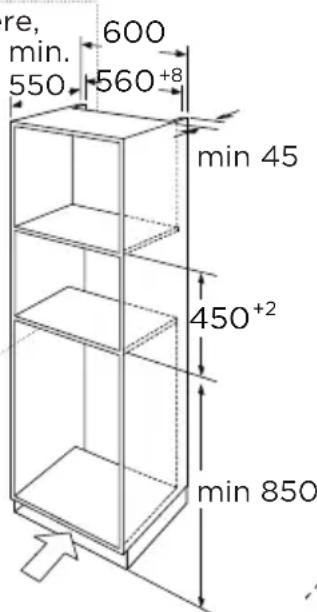 MIDEA MCOTV950E4MO-BK - Dimensions d'installation - 1