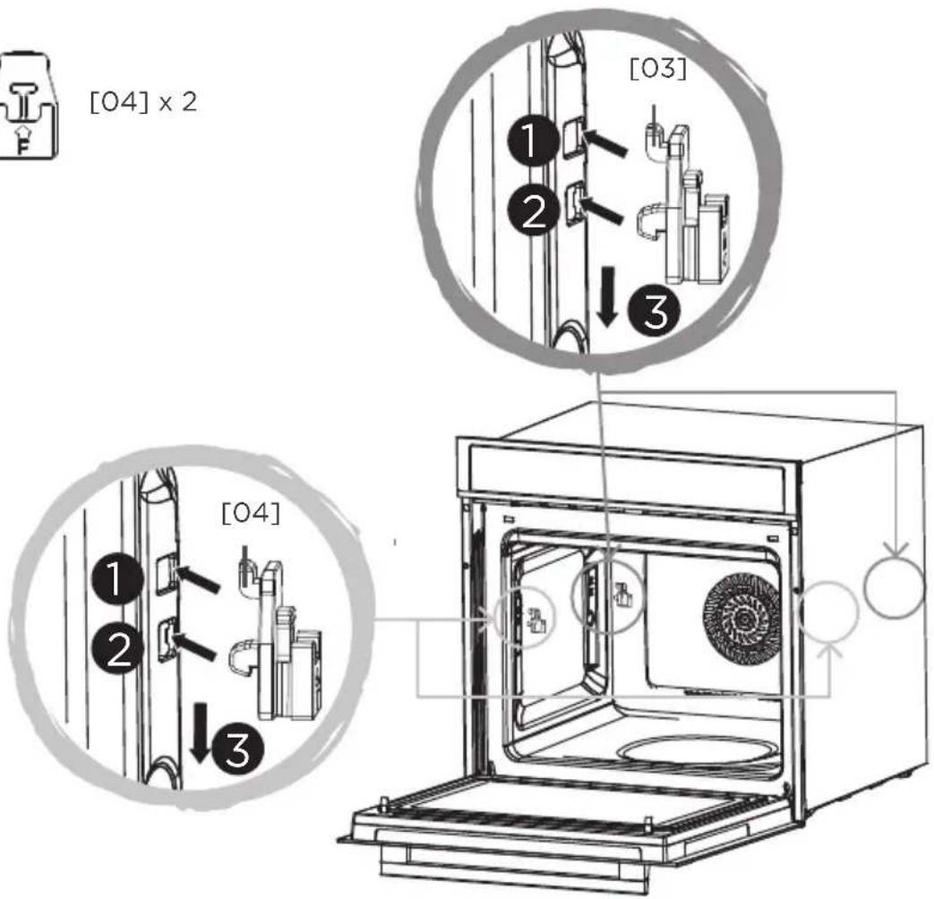 MIDEA MCOTV950E4MO-BK - Installation of the ceramic clips and side rails - 3