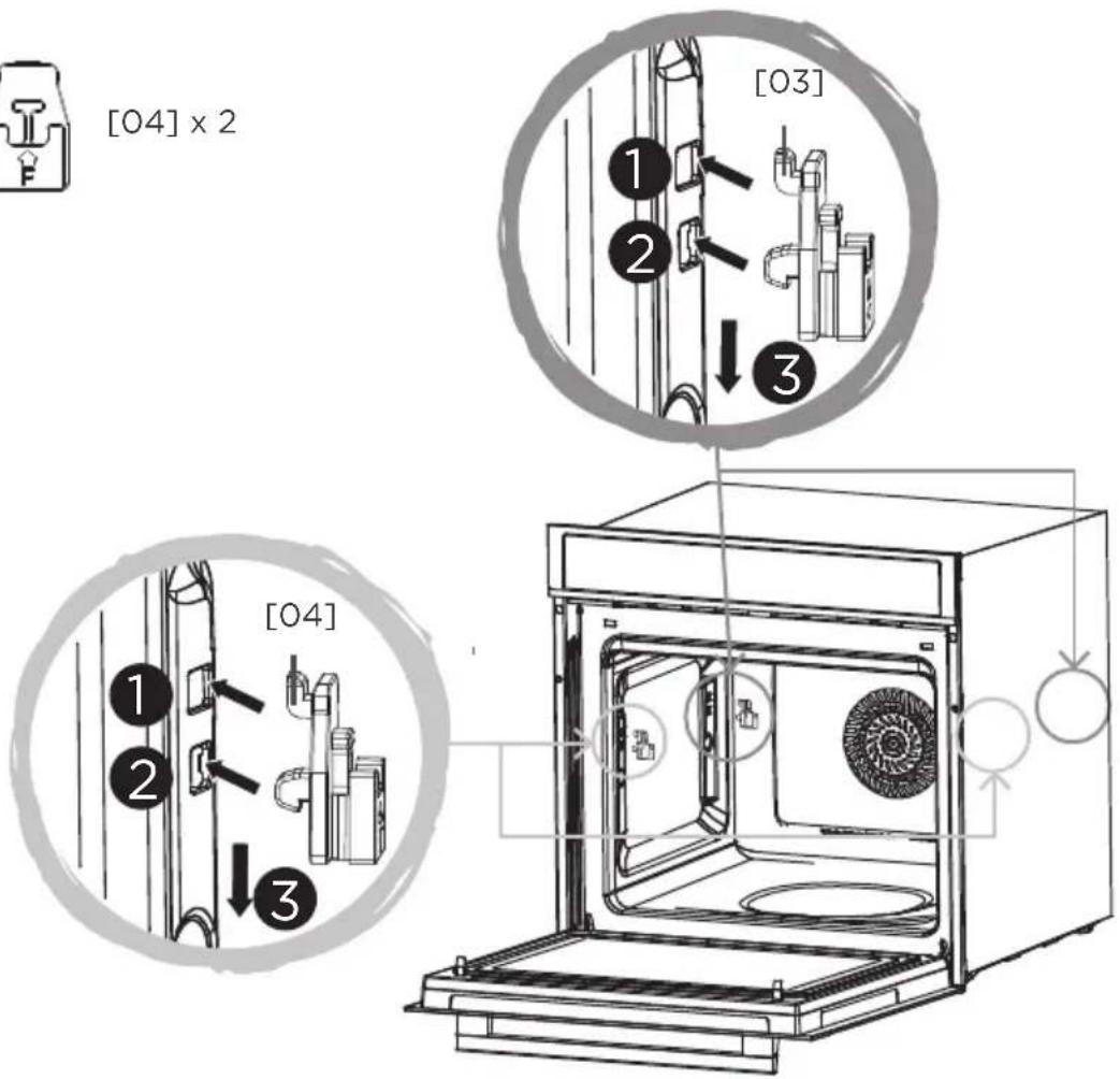MIDEA MCOTV950E4MO-BK - Mise en place des clips céramiques et des longerons - 3