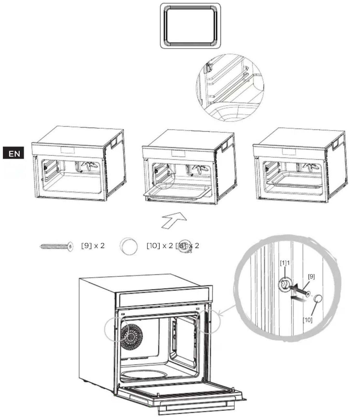 MIDEA MCOTV950E4MO-BK - Baking tray-Glass tray - 1
