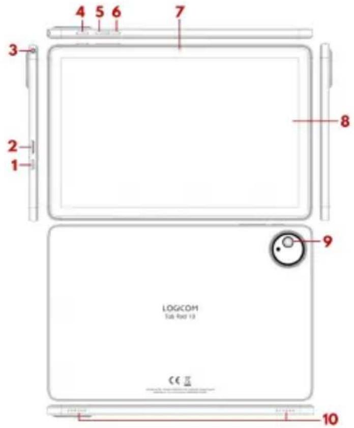 LOGICOM Tab Fold 10 - Description of the tablet - 1