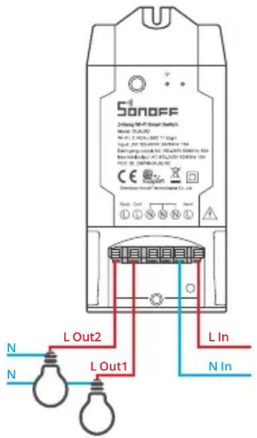 Sonoff DUALR2 - Instruções de instalação - 1