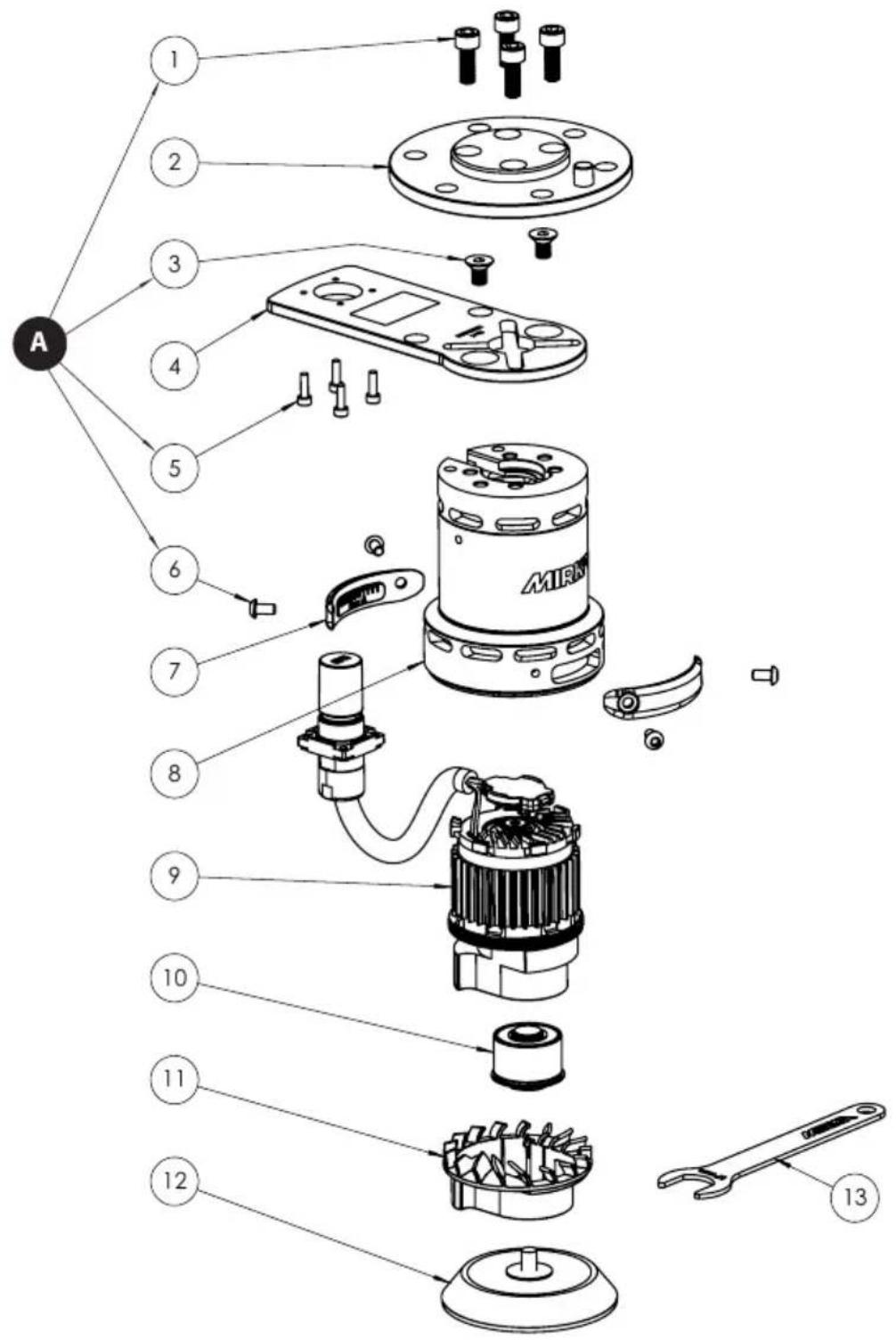 Mirka AIROS 312P - Exploded view - 1