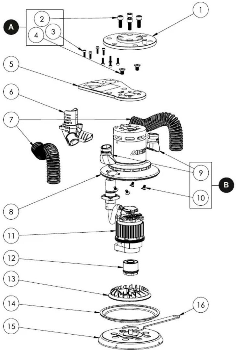 Mirka AIROS 353S - Exploded view - 1