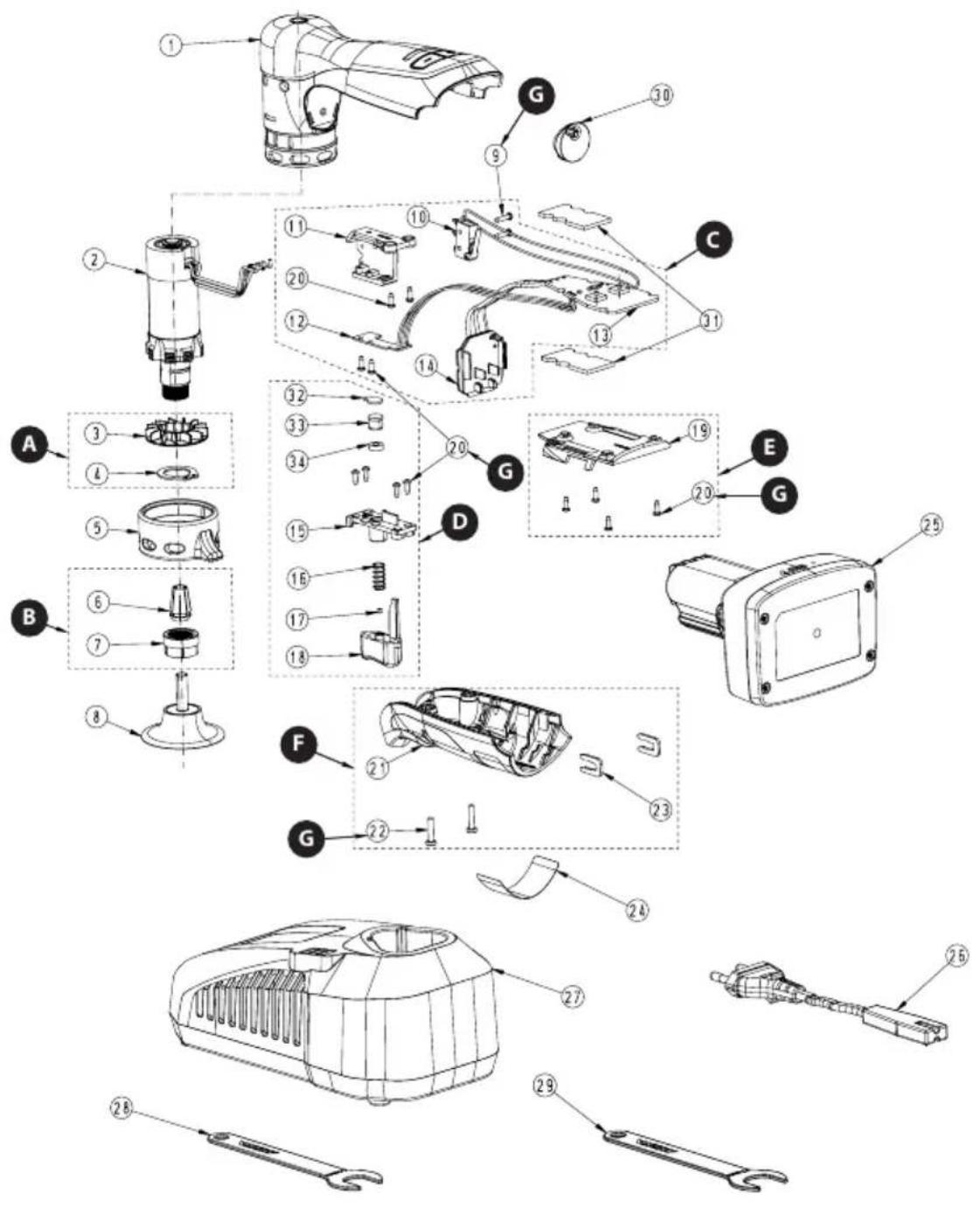 Mirka ANGOS ARG-B 200 - Exploded view - 1