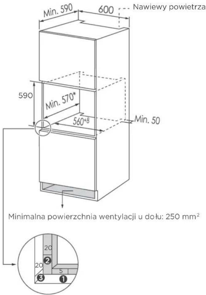 TEKA HCB 6375 SS - Schemat szafki (szafka pionowa) - 3