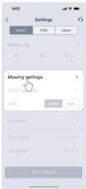 ECOVACS GOAT O600 RTK - Mäheinstellungen - 2