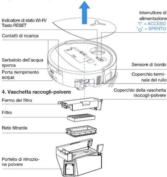 ECOVACS DEEBOT T80S OMNI - Interno di DEEBOT (sotto il coperchio superiore) - 1