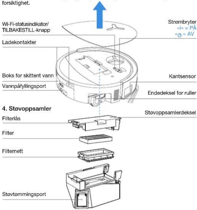 ECOVACS DEEBOT T80S OMNI - Innsiden av DEEBOT (under toppdekselet) - 1