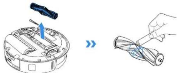 ECOVACS DEEBOT T80S OMNI - ② Entretien de la brosse principale et de la brosse latérale Nettoyer la brosse principale - 2