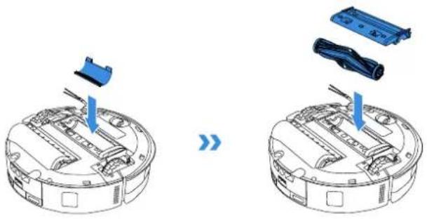 ECOVACS DEEBOT T80S OMNI - ② Utföra underhåll på huvudborsten och sidoborsten Rengöra huvudborsten - 4