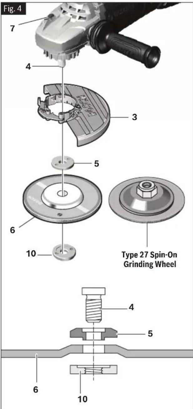 BOSCH GWS 25-230 JR Professional - To Attach Grinding Wheel - 1