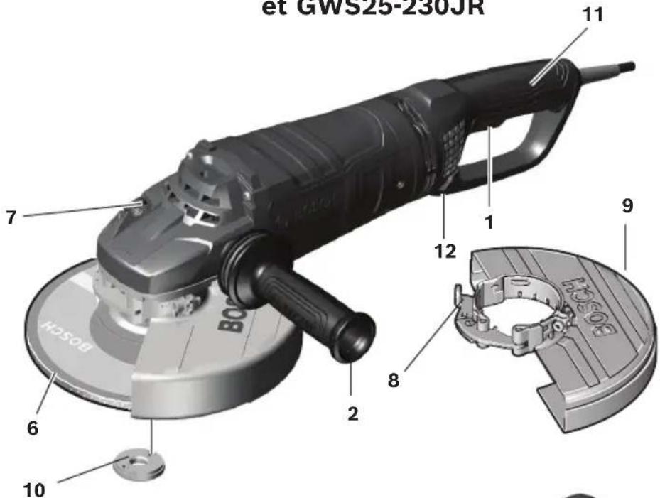 BOSCH GWS25-180JR Professional - Familiarisez-vous avec votre produit - 1