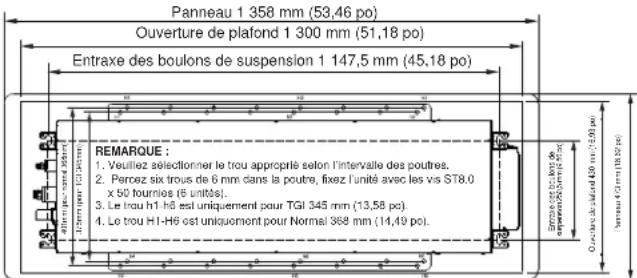 HAIER US12AB2BEA - Installer la cassette de plafond à flux unidirectionnel: - 1