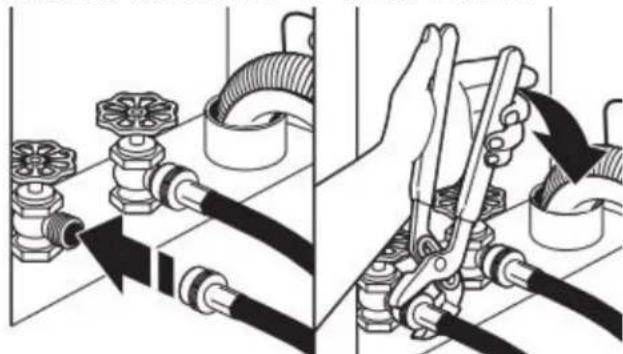 MAYTAG MTW5605RW - Connect inlet hoses to water faucets - 1