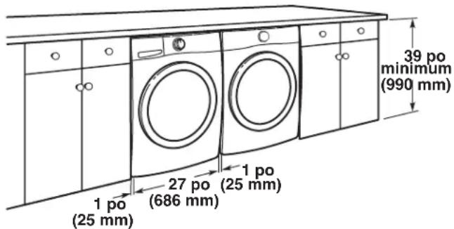 MAYTAG MED7205RR - Espacement pour une installation dans un encastrement ou dans un placard - 2