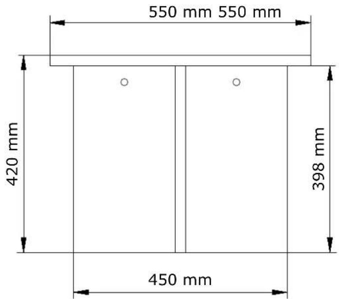 550 mm 550 mm 420 mm 398 mm 450 mm