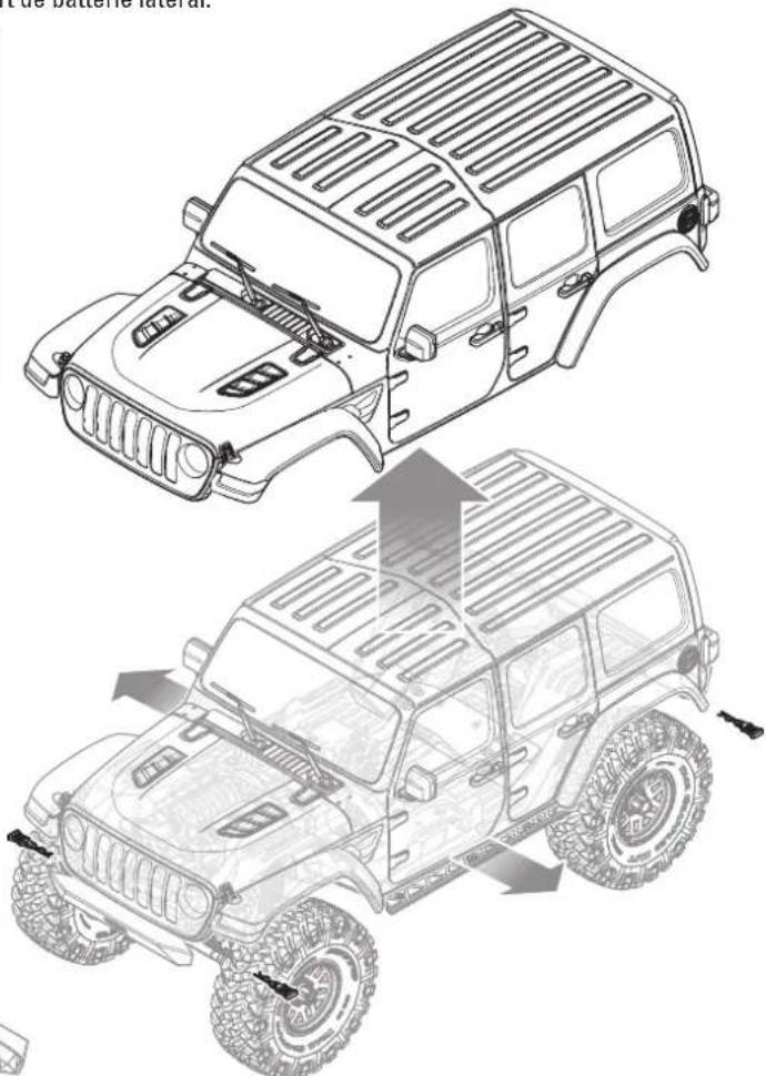 Axial SCX10 III Jeep JLU Wrangler - INSTALLEZ LA BATTERIE DU VÉHICULE - 1