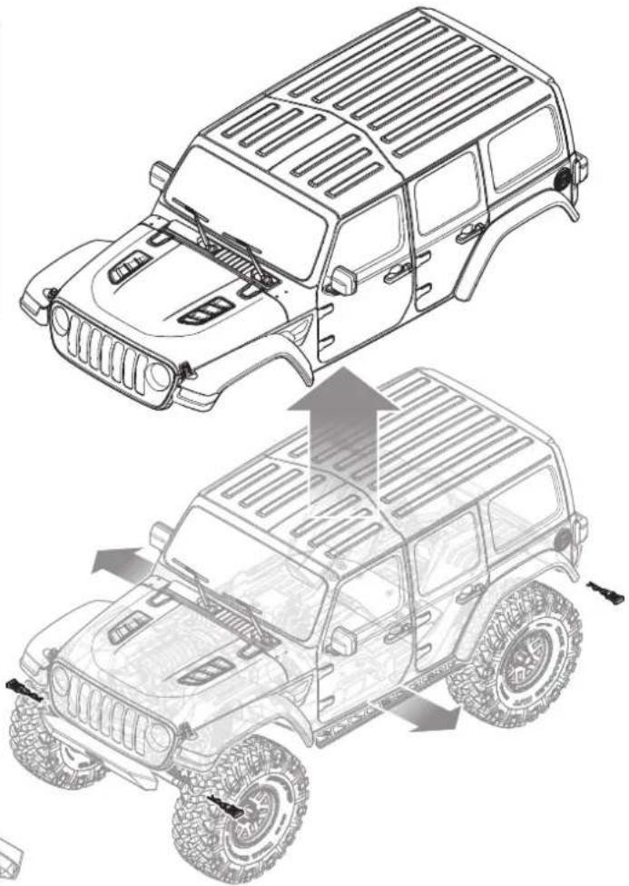 Axial SCX10 III Jeep JLU Wrangler - INSTALL THE VEHICLE BATTERY - 3