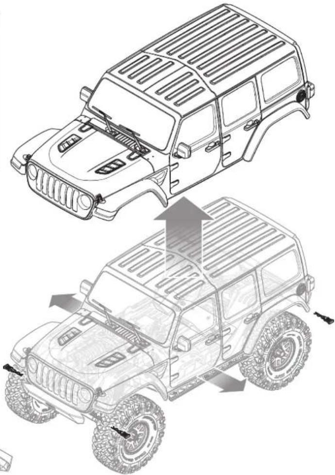 Axial SCX10 III Jeep JLU Wrangler - DEN FAHRZEUG-AKKU EINSETZEN - 1