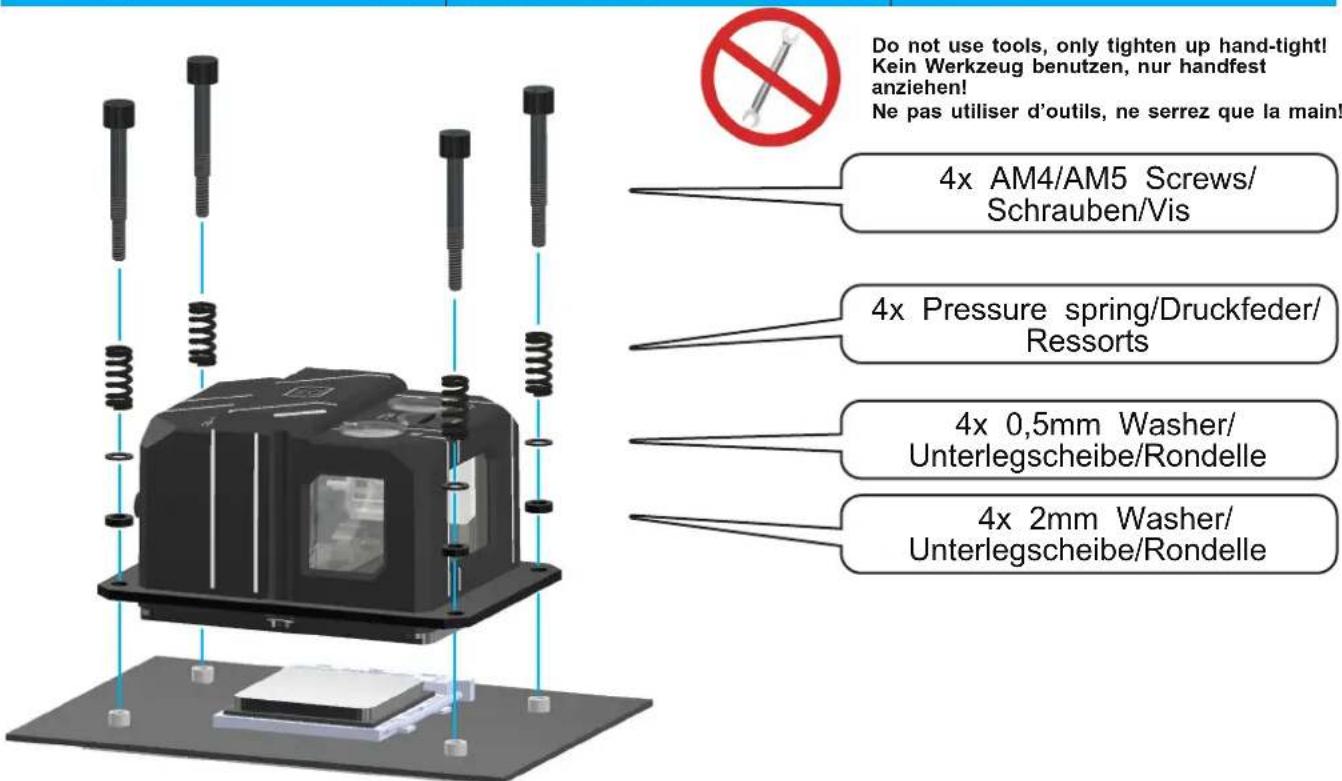 Alphacool Eisbaer Pro ES Solo - SOCKET ASSEMBLY SOCKELMONTAGE INSTALLATION DU SOCLE - 1