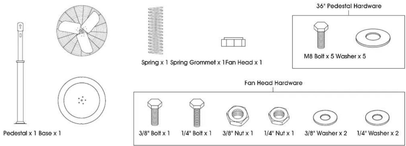 Uline H-6438 - ULINE H-6438, H-6439 HEAVY-DUTY STATIONARY PEDESTAL FAN - 2