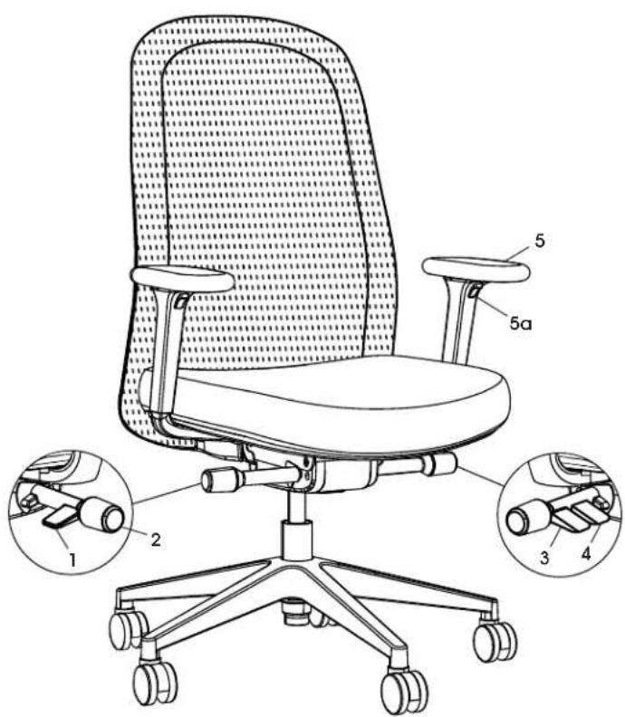 Uline H-11053 - AJUSTES DE LA SILLA - 1
