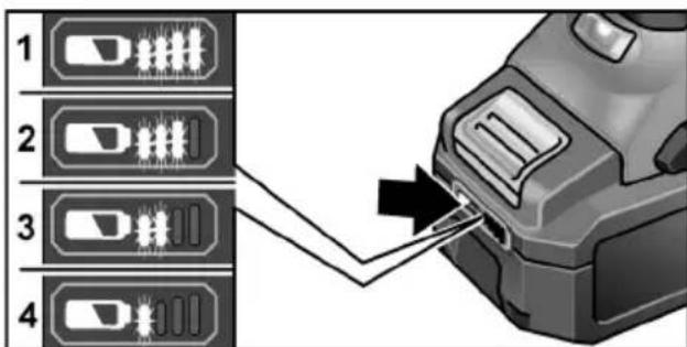 Flex L 125 18.0-EC - Batteriets laddningsnivå - 1