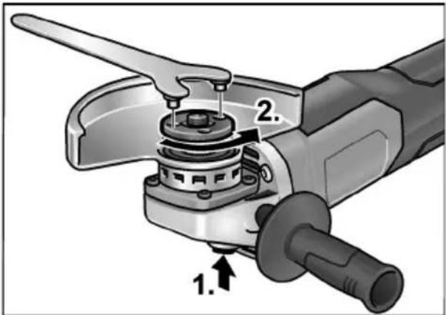 Flex L 125 18.0-EC - Attaching/changing the tool - 1