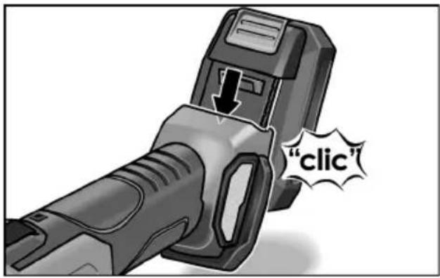 Flex L 125 18.0-EC - Inserting/replacing the battery - 1