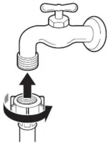 LG F20F12BST - Raccordement du tuyau au robinet d'eau - 1