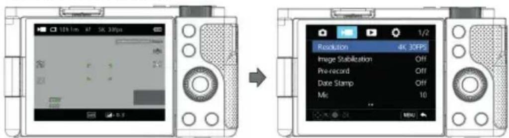 AGFAPHOTO Realishot C110 - • Video-Funktionsmenü - 1