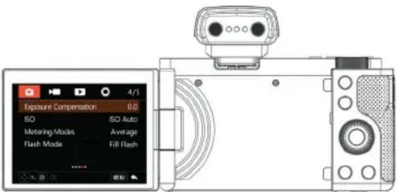 4/5 Exposure Compensation 0.0 ISO ISO Auto Metering Modes Average Flash Mode Fill Flash