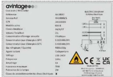 AVINTAGE AVU8S82 - TARGHETTA INFORMATIVA - 1