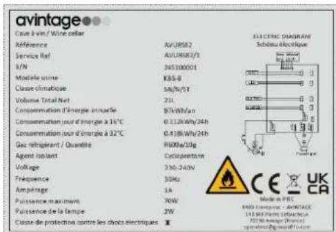 AVINTAGE AVU8S82 - TECHNISCHE DATEN - 1