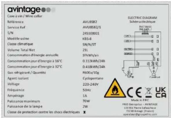 AVINTAGE AVU8S82 - TECHNICAL DATA - 1