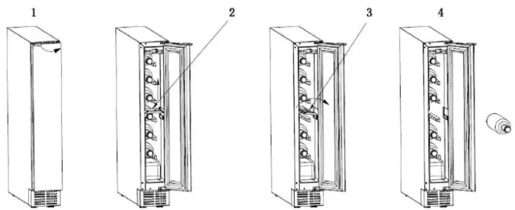 AVINTAGE AVU8S82 - How to place or remove the bottle behind the center tray - 1