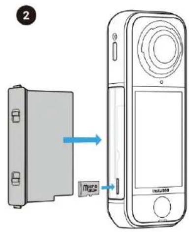 INSTA360 X4 Air - Insérer la carte MicroSD - 2