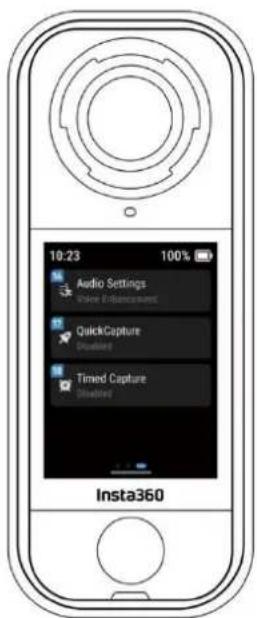 INSTA360 X4 Air - Menu des raccourcis - 3