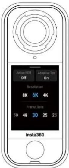 INSTA360 X4 Air - Paramétres des specifications de prise de vue - 1
