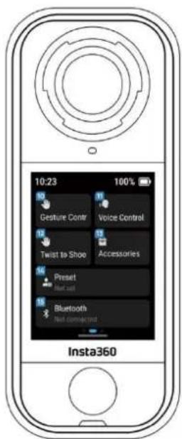 INSTA360 X4 Air - Menu des raccourcis - 2