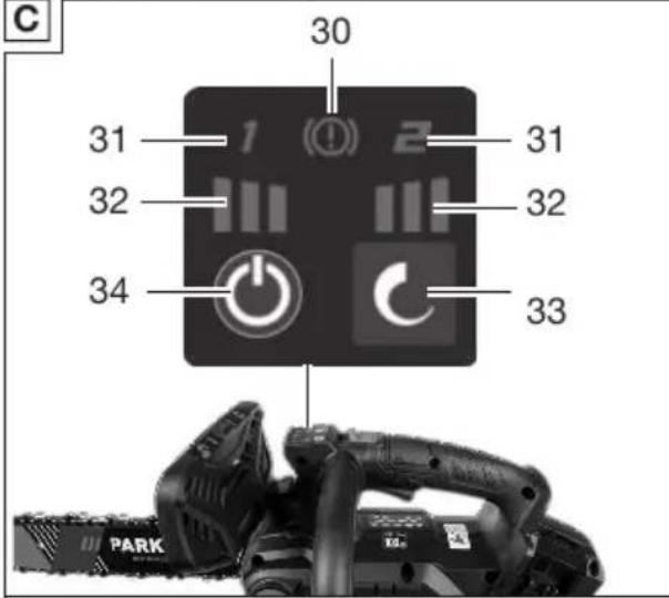 PARKSIDE PPAKS 40-Li B2 - Indicator overbelasting - 4