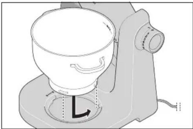 SILVERCREST SKMB 1000 A1 - Colocación del bol para remover - 1