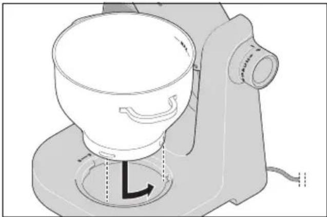 SILVERCREST SKMB 1000 A1 - Colocación del bol para remover - 1